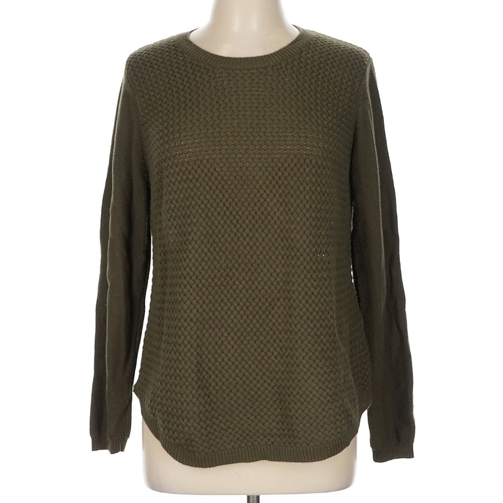 Textured Green Crew Neck Sweater